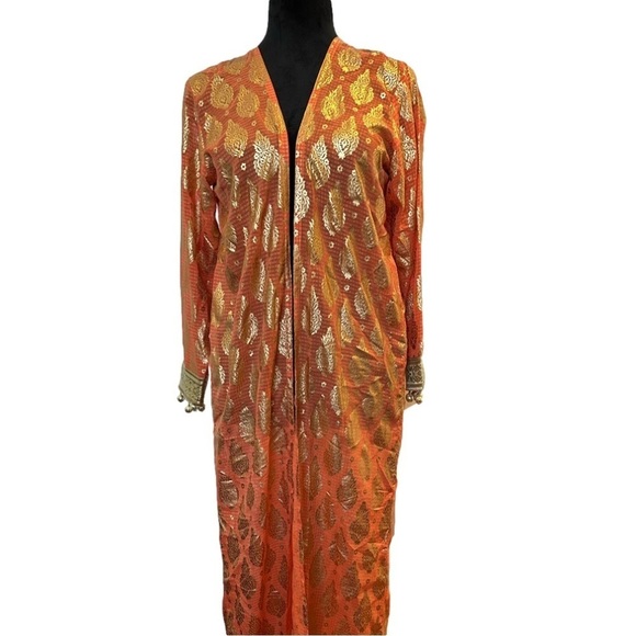 ORANGE and gold kimono size SMALL - Picture 1 of 4